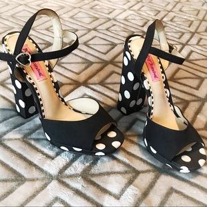 Betsey Johnson polka dot heels